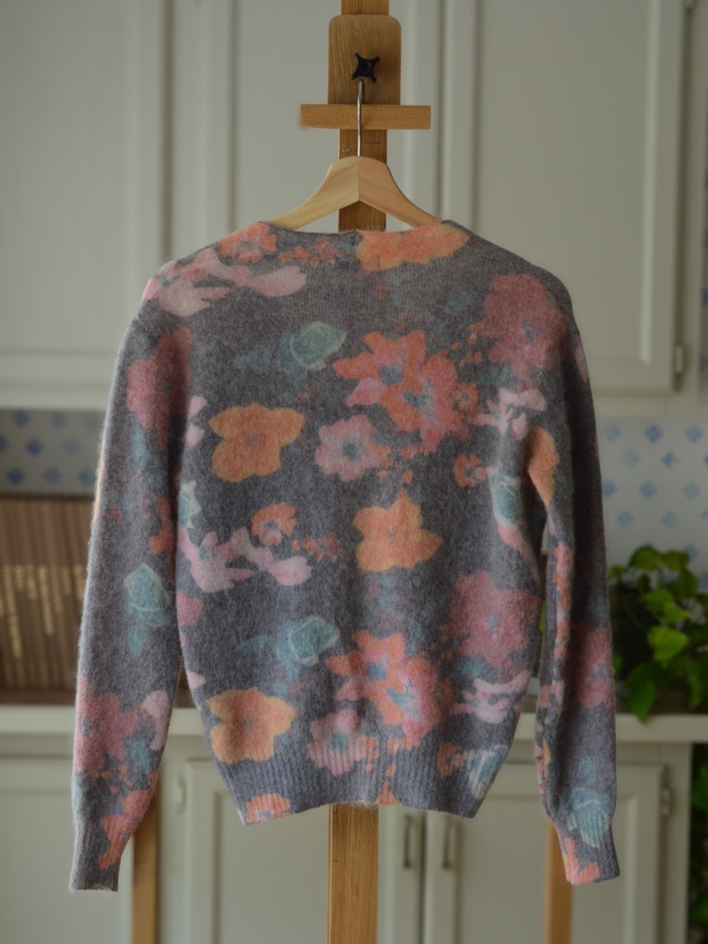 Bartolini Made in Italy Mohair Alpaca Floral Knit Cardigan Sweater Small S - Picture 2 of 6
